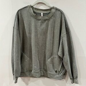 Men's Distressed Gray Crewneck Sweater
